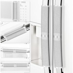 Refrigerator Door Handle Covers, 6 PCS, Keep Your Kitchen Appliance Clean from Food Stains, Smudges, Drips, Oil, Washable and Form-Fitting, Protector for Fridge, Ovens, Dishwashers (Light Grey)