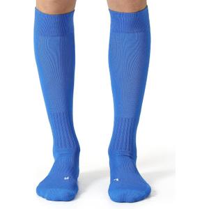CS CELERSPORT 2/3 Pack Soccer Softball Baseball Socks for Youth Kids Adult Multi-Sport Compression Knee High Socks (Blue, L)