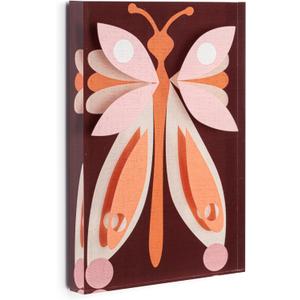 DEMDACO Hanging Tile Wall Art Everyday Home Dcor, 5 x 7 Inch Acrylic, Butterfly Beauty Together