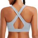 RUNNING GIRL High Impact Sports Bras for Women, High Support Running Strappy Women's Sports Bra with Sewn in Pads (Gray, XXL)