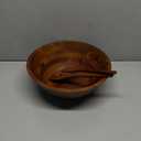 AIDEA Salad Bowls, Wooden Salad Bowls Set, Large Acacia Wood Serving Bowl for Fruits, Salad, 12.5" Big Salad Bowl with Serving Utensils