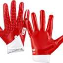 Grip Boost Stealth Solid Color Football Gloves Pro Elite - (Small, Red/White)