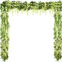 Syhood 4 Pieces 26 Ft in Total Green Wisteria Garland Hanging Flowers Artificial Vine Wedding Silk Wisteria Hanging Flower for Wedding Arch Home Garden Party Outdoor Decor