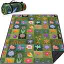 Supfitness Extra Large Picnic Blankets Waterproof Foldable (60 "x 80") Beach Blanket Waterproof Sandproof,3-Layer Thicking Mat Outdoor Packable Camping Blanket