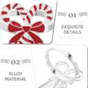 DOITOOL Christmas Napkin Ring Set of 4: Candy Cane Napkin Rings Metal Christmas Holder Holiday Ring Holders Buckle for Dinning Table Decoration