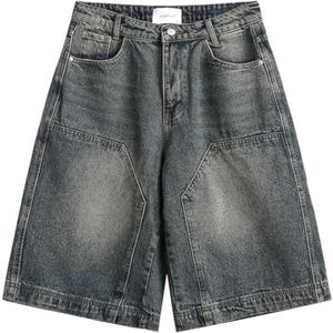 Streetwear Baggy Summer Jorts Y2K Shorts Dark wash Jorts Denim Bermuda Shorts, XL