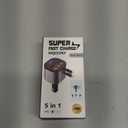 Retractable Car Charger,5 in 1 Fast Cars Phone Charger 90W,Bluetooth 5.3 FM Transmitter Adapter,Handsfree Call,2 Retractable Cables and USB Chargers for iPhone17/16 15/14/13 (Black)