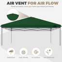 10x10ft Replacement Canopy Top with Air Vent, Waterproof & UV Protection Canopy Tent Top Cover for Straight Leg Canopy Frame - for Outdoor, Patio, Event, Trade Show (Green, 10x10ft)