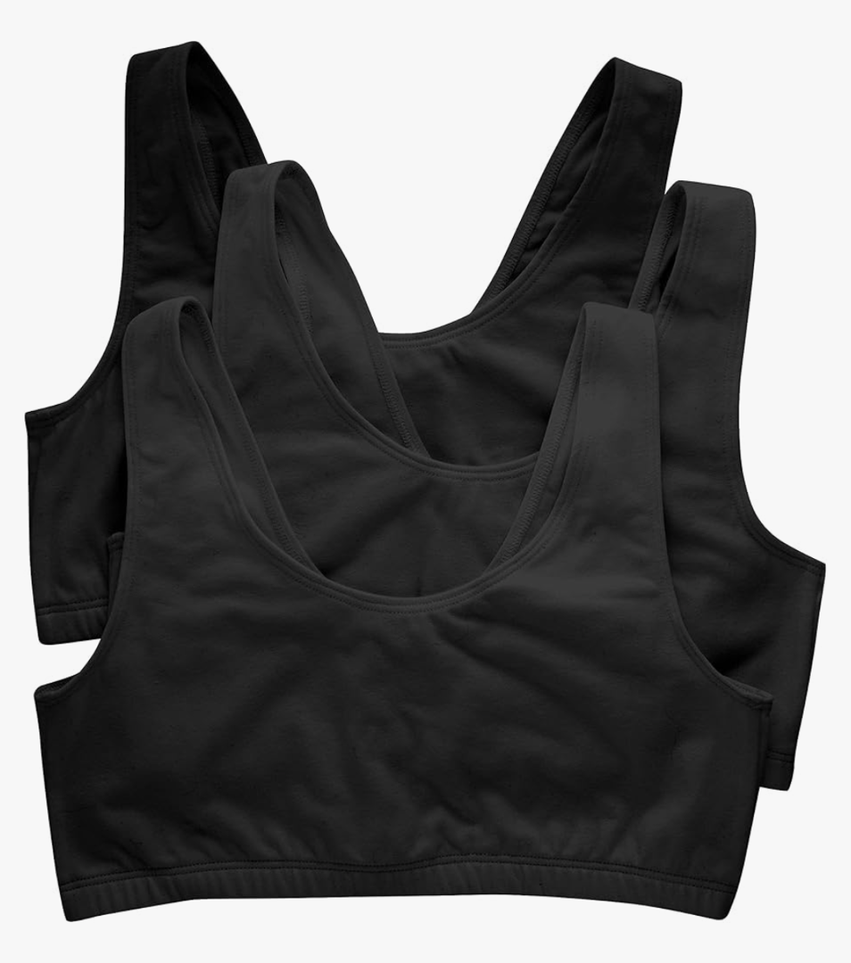 Hanes Women's Scoopneck Cotton Bralette Crop Top (3 Pack) Size L