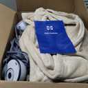 Sealy Electric Blanket Heated Throw, Soft Flannel Heated Blanket with 6 Heating Settings & 2-10 Hours Auto Shut Off, Fast Heating & Machine Washable, 50x60 Inch, Beige