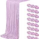 8 Pack Lavender Cheesecloth Table Runner 20 x 120 inch Gauze Table Runners 10 FT Long,Semi Sheer Boho Cheese Cloth Fabric Table Runner Bulk for Wedding,Party,Baby Shower,Bridal Shower Decoration