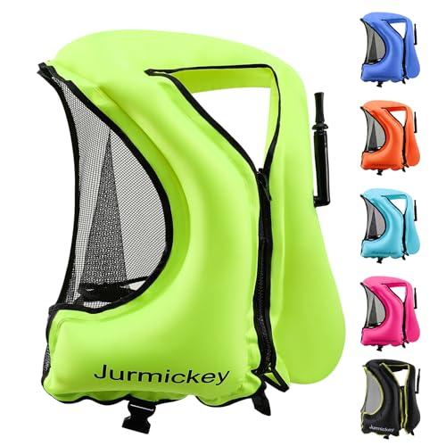 Snorkel Vest for Adults, Inflatable Snorkeling Vest for Men & Women, Portable Swim Jacket & Buoyancy Vest for Snorkeling, Swimming, Kayaking, Boating 60"-75"/90 lbs-240 lbs