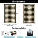HUGEAR Outdoor Rug for Patios Clearance,Waterproof Mat,Large Outside Carpet,Reversible Plastic Straw Camping Rugs,Rv,Porch,Deck,Camper,Balcony,Backyard (6x9,Checkered/Black&Beige)