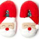 Dearfoams Unisex Adult Matching Family Holiday Christmas Reindeer & Turkey Scuff (9-10 Women/7-8 Men)