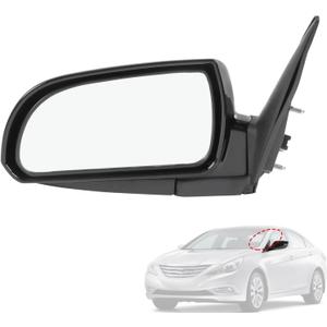 Door Mirror Left Driver Side Replacement For Hyundai Sonata 2006 2007 2008 2009 2010, Replace 87610-0A000, Black 5PINS
