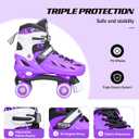 METROLLER Roller Skates for Girls and Boys Teens, Adjustable Sizes for Kids Toddler Rollerskates with Light up Wheels, for Women (Purple, Medium-Big Kid (1-4 US))