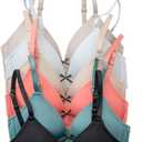 Alyce Ives Intimates Girls, Teens & Petite Women Lightly Padded A Cup Bra-6 Pack (30A, Color: Neutrals 2)