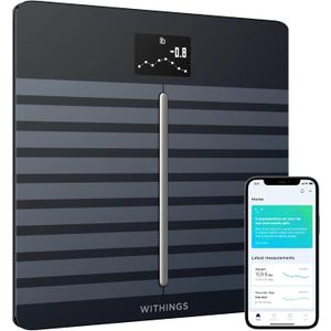 WITHINGS Smart Scales for Body Weight, FSA or HSA Eligible, Body Analysis, Fat Content, Muscle Mass, Bone Density, Visceral Fat, Bathroom Scale, BMI Scales Digital Weight and Body Fat, Bluetooth, WiFi (Black)