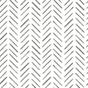 York Wallcoverings PSW1525RL Black Painted Herringbone Premium Peel and Stick Wallpaper
