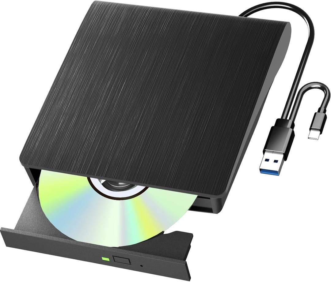 External Blu Ray Drive, Support 50G Disc Read/Write Bluray Drives, Portable 3D Blu Ray Burner with USB 3.0 and Type-C, Blu Ray Reader Suitable for Windows XP/7/8/10/11 MacOS for Laptop, Desktop, Mac