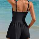 Charmo Romper Swimsuits for Women 2026 Tummy Control One Piece Swimsuit with Shorts Slimming Bathing Suit for Women (Black, M)