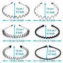 Metal Headbands for Men, Wavy Headband Perfect for Daily Hair Management, Workout, Running & Face Washing (10 Pack)