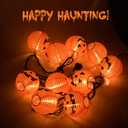 2 x Halloween Lantern String Lights, 8.5Ft Pumpkin Lights with 10 Nylon Pumpkin,Jack O Lantern Decor Lights for Indoor Outdoor Halloween Party Patio Decor