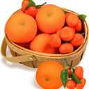 Fake Oranges, Artificial Oranges Fruits Decor Lifelike Fake Fruit Faux Cuties Tangerine for Decoration Fruit Bowl Tray, Orange Party Decor, Orange Kitchen Decor, 5 Large + 4 Clusters (20 Mini)