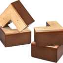 AORYVIC Solid Wood Legs for Furniture, L-Shaped Bed Risers, 3 inch Furniture Legs for Sofa Couch Dresser Cabinet Table, Couch Sofa Feet, Furniture Risers, Bed Lifters 4 Pack (Brown)