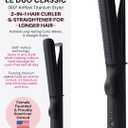 L'ANGE HAIR Le Duo Grande 360 Airflow Styler | 2-in-1 Curling Wand & Titanium Flat Iron Professional Hair Straightener and Curler with Cooling Air Vents to Lock in Style | Adjustable Temp (Black)