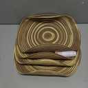 SHACOS Round Braided Placemats 15 inch Set of 4 Variegated Washable Kitchen Table Place Mats Table Mats for Home Wedding Party (Rainbow Brown, 4)