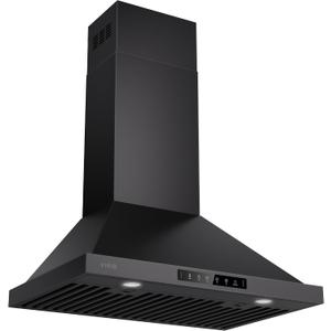 VIKIO HOME 30 Inch Pro Wall Mount Range Hood 980CFM, Direct 3 Speed Panel with Gesture & Touch Control, Ducted/Ductless Stainless Steel Kitchen Vent Hood, Delay Shut-Off, Includes Duct & Filter, Black