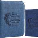 Faithful Hers Bible Covers for Men 2pcs Bible Case Set with Notebook PU Leather Church Bag Bible Study Book Case with Handle Lightweight Carrying Bags Christmas Gift