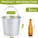 OBTANIM 3 Pack 8 Quart Galvanized Metal Buckets Champagne Drink Cooler Storage Ice Pails with Handle for Plants, Succulents, Party Favors Organizing Home Parties Bar Cooling Supplies