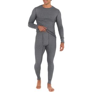 Fruit of the Loom Men's Recycled Waffle Thermal Underwear Set (Top and Bottom) (Medium)