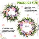 20 Inch Spring Summer Wreath for Front Door, Artificial Daisy Wreath Included Daisy Lavender Silk Flower Butterflies for All Season Porch Wall Window Decor Wedding Festival Celebration