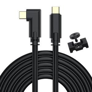 COOYA Camera Tethering Cable USB C to USB C 90 Right Angle Cord 5Gbps Fast Transfer & Charging Between Camera and Computer+Cable Lock Clamp for Sony A7 III/IV A7C Canon R5 R6 R10 Nikon Z6 Z7, 16.4 ft
