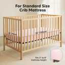 2-Pack Waterproof Crib Sheets for Boys, Girls - 52x28 Fitted Organic Cotton Baby Crib Sheets, Toddler Mattress Protector Cover, Washable, Soft & Durable Baby Bedding Essentials (Mist Rose)