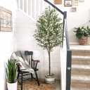 6FT Artificial Olive Tree - Indoor Tall Faux Olive Trees with Planter&Basket, Large Fake Olive Silk Tree Realistic Olive Plants with Branches and Fruits for Home Decor Office Living Room
