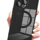 Designed for iPhone 14 Pro Max Case Compatible with Magsafe Cover Camera Lens Protector Military Grade Protection Shockproof Soft TPU Slim Magnetic Phone Case for iPhone 14 Pro Max Black