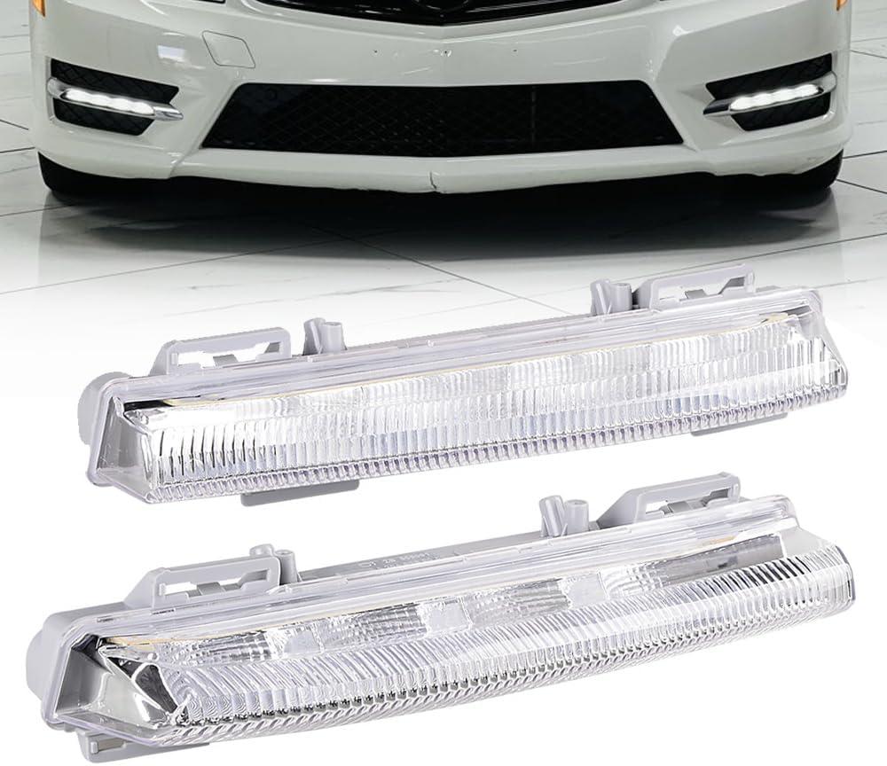 2PCS Front Bumper DRL Day Running Lights LED Fog Lamps Bar for Mercedes W204 W212 E350 C350 C250 2007-2014