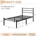 Yicensen Twin Bed Frames with Headboard and Footboard | 14 Inch Metal Twin Size Bed Frame with Steel Slat Support, No Box Spring Needed, Noise Free, Easy Assembly, Black