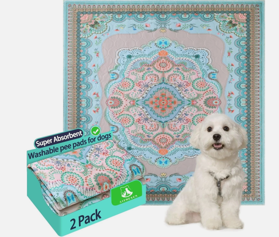 Washable Pee Pads for Dogs, 24"x24" 2 Pack Reusable Puppy Pads Pet Training Pads, Super Absorbent, 100% Waterproof Dog Pee Pads, Whelping, Housebreaking, Incontinence, for Playpen