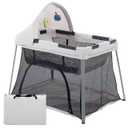 Portable Travel Crib for Baby & Toddler, Gentle Monster Lightweight 2 in 1 Baby Travel Pack and Play Bassinet with Mattress and Sunshade, Foldable Travel Crib Mini Playpen Playard for Indoor Outdoor