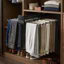 XJLXJH Pull Out Pants Rack 20 Arms Steel Slid Pant Rack （Black）