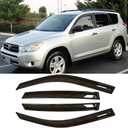 94608 Original Side Window Visor Deflector Rain Guard fit for 2006-2012 Toyota RAV4,4pcs Outside Mount Tape-on Shatterproof Dark Smoke Window Vent Shades