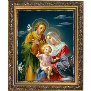Gerffert Christian Wall Dcor Ornate Gold Framed Artwork, 11 x 13-Inch, Holy Family