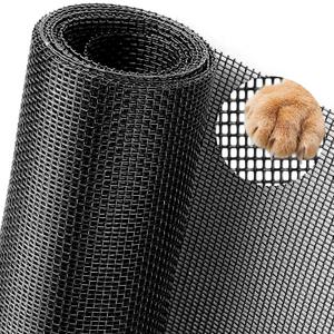 Pet Proof Window Screen Replacement 48"x100" Adjustable Thicken Charcoal Fiberglass Screen Mesh Dog Cat Net for Patio Porch Sliding Door