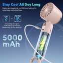 Hotsales Portable Handheld Fan, 3 Speed USB Rechargeable 5000mAh Battery Operated, LED Display, Cooling Personal Fan for Women, Men, Travel, Camping, Outdoor