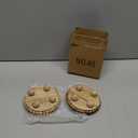 HouseJoy 2Pcs Wood Risers for Display Decorative,Round Beaded Riser Distressed for Decor ,Wooden Farmhouse Coasters Mini Cake Stand Plant Stand,Rustic Pedestal Stand Decor Display Risers for Tiered